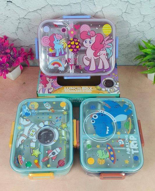 3 COMPARTMENT LEAK PROOF LUNCH BOX WITH SPOON 750 ML