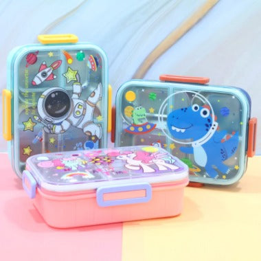 3 COMPARTMENT LEAK PROOF LUNCH BOX WITH SPOON 750 ML