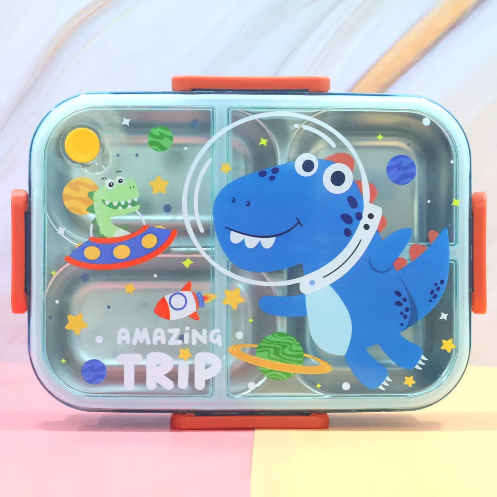 3 COMPARTMENT LEAK PROOF LUNCH BOX WITH SPOON 750 ML