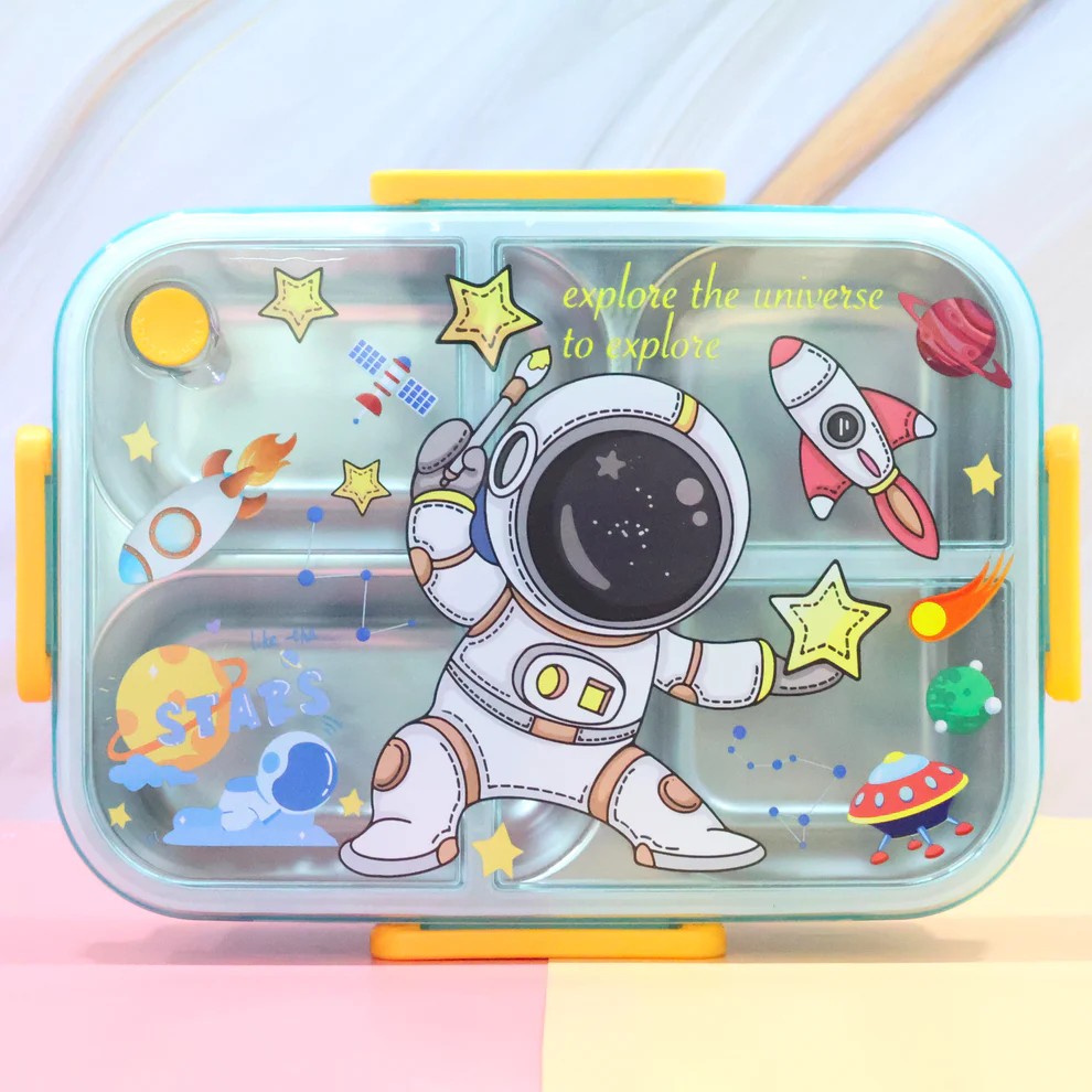 3 COMPARTMENT LEAK PROOF LUNCH BOX WITH SPOON 750 ML