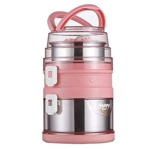 3 Layer Stainless Steel Lunch Box 2100ml BPA Free High Quality Insulation Warm & Fresh Food For Hours I Multiple Sealing Lock Leak Proof and Transfer Proof