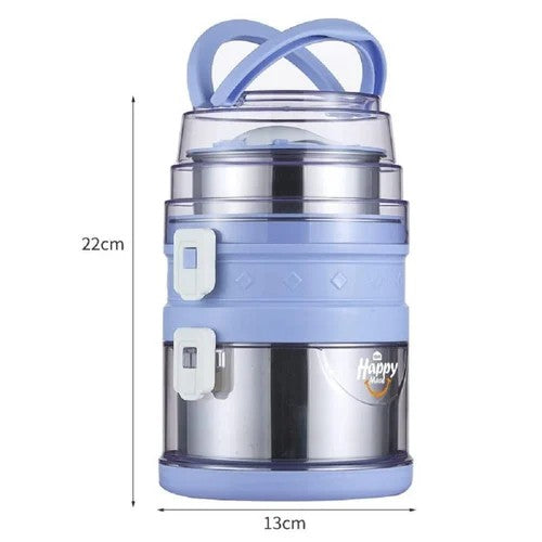 3 Layer Stainless Steel Lunch Box 2100ml BPA Free High Quality Insulation Warm & Fresh Food For Hours I Multiple Sealing Lock Leak Proof and Transfer Proof
