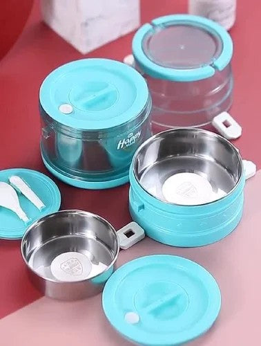 3 Layer Stainless Steel Lunch Box 2100ml BPA Free High Quality Insulation Warm & Fresh Food For Hours I Multiple Sealing Lock Leak Proof and Transfer Proof