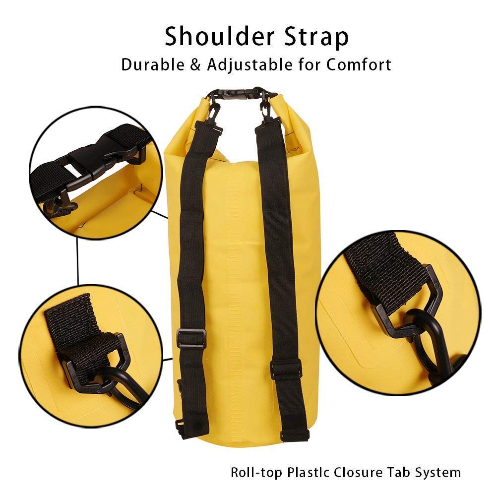 PVC Water Proof Ocean Pack Dry Bag Sack Boating, Canoeing, Fishing, Rafting, Swimming, 10 litre Camping, Snowboarding