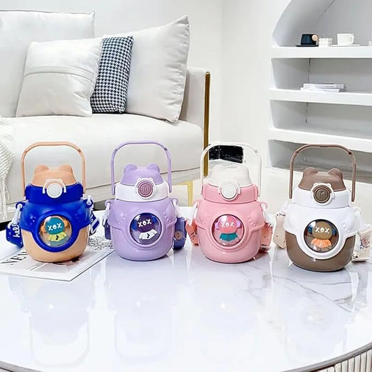 Premium Stainless Steel Vacuum Insulated Big Water Bottle Flask Vacuum 12 Hr. Hot Cold Water Bottle with Straw, Thermos for Boys Girls 750 ML