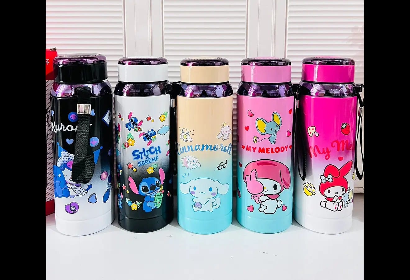 Cartoon Printed Insulated Stainless Steel Bottles | Airtight & Leakproof | 800 ML | 10 Designs