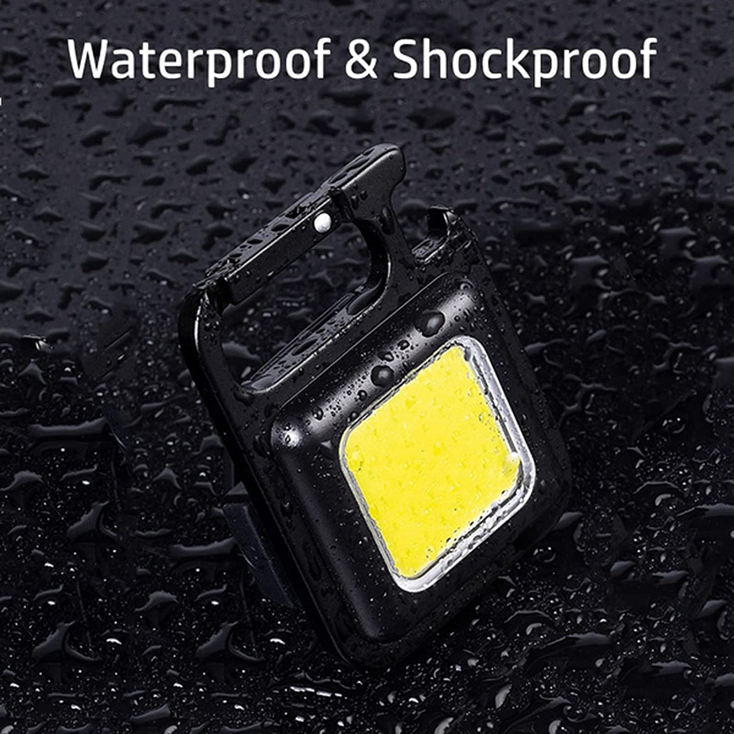 COB Keychain Light,Rechargeable Led Small Flashlight 500 Lumens Bright 4 Light Modes Pocket Emergency Work Light with Corkscrew & Magnet Base for Indoor Outdoor Use