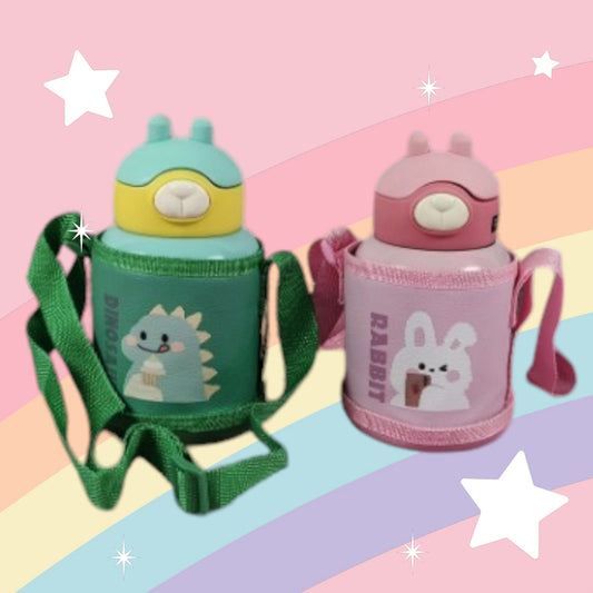 Premium Stainless Steel Vacuum Insulated Big Water Bottle Flask Vacuum 12 Hr. Hot Cold Water Bottle with Straw, Thermos for Boys Girls 530 Ml