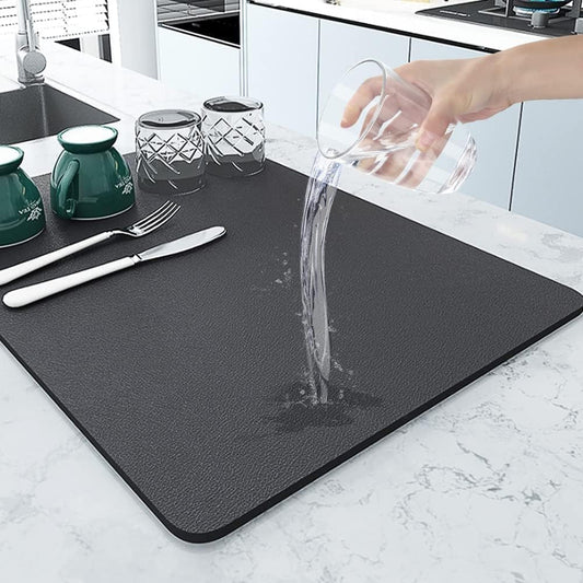 Drying mat for Kitchen Water Absorbent mat Drying mat for Kitchen Utensils Large Dry mat for Kitchen Utensils Drying mat Water Absorbent mats for Kitchen Items(50*40 cm)