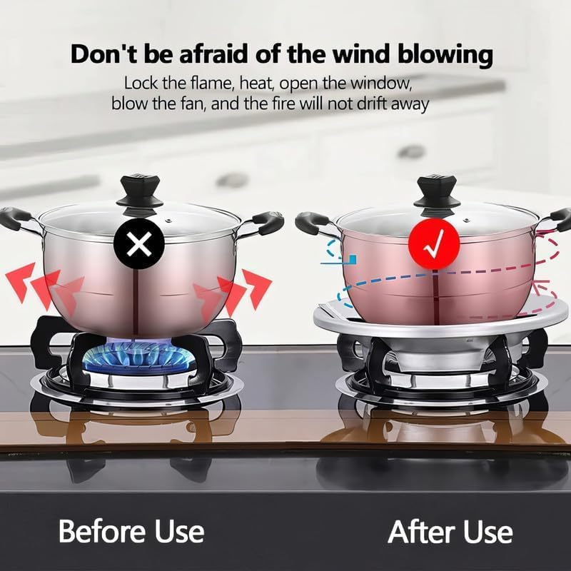Gas Saver Burner Stand(Pack Of 1) Gas Chula Burner Gas Saver Stand Jali Ring Fire & Windproof Energy Saving, Gas Chula Support Stand 4 Legs Home Pan Protectors