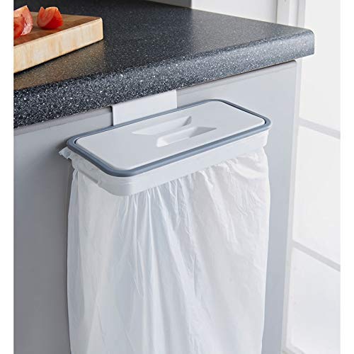 Hanging Plastic Kitchen Trash Can Bag Holder,Small Kitchen Trash Can For Garbage In Kitchen Portable Waste Holder Trash Bin (White)