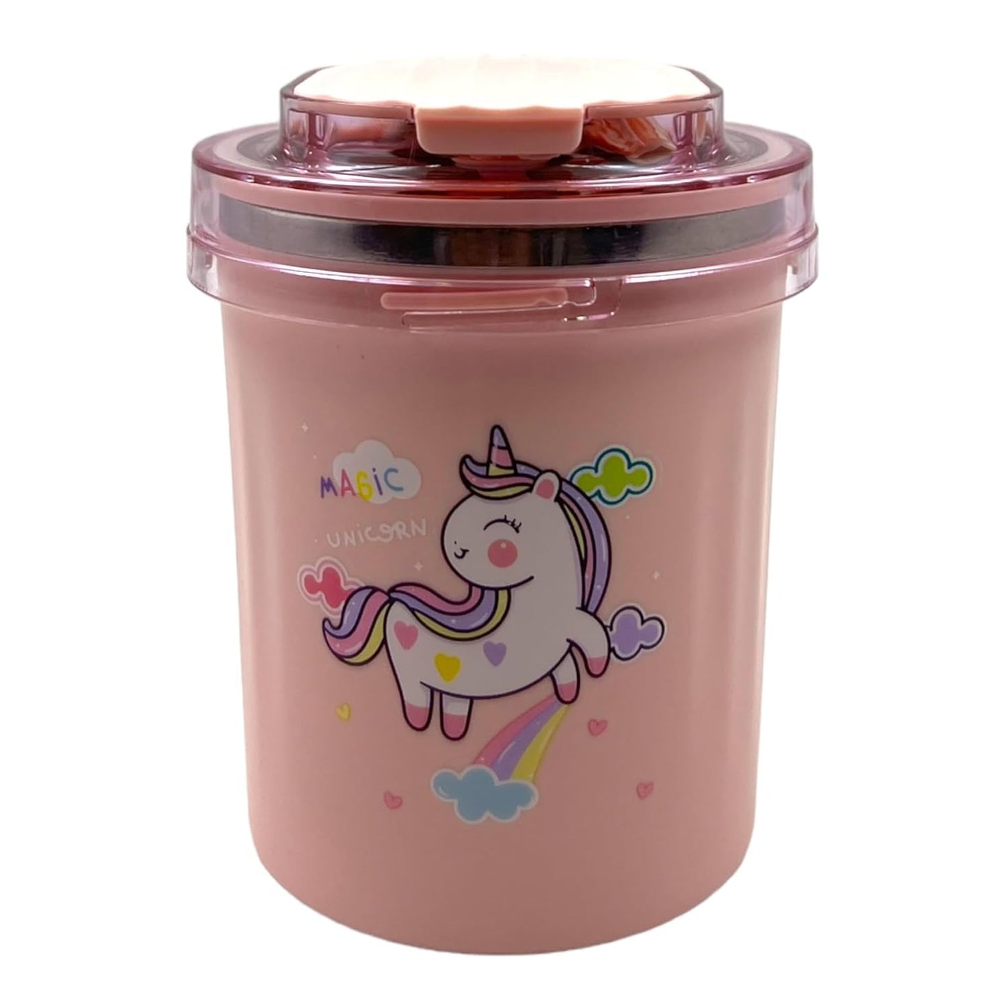 Stainless Steel Lunch Bowl Cum Mug for Kids 500 ml with Spoon and Straw