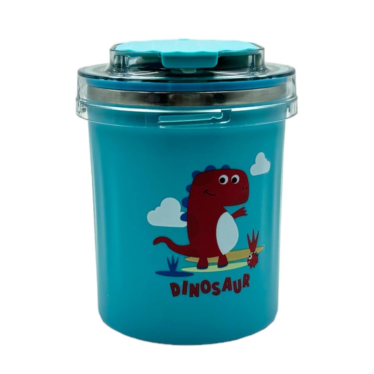 Stainless Steel Lunch Bowl Cum Mug for Kids 500 ml with Spoon and Straw