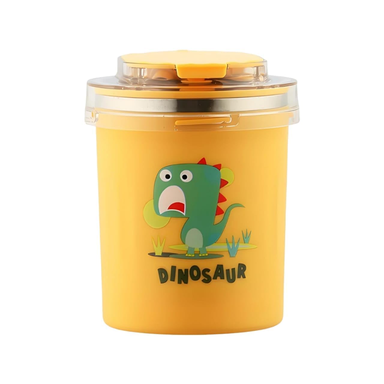 Stainless Steel Lunch Bowl Cum Mug for Kids 500 ml with Spoon and Straw