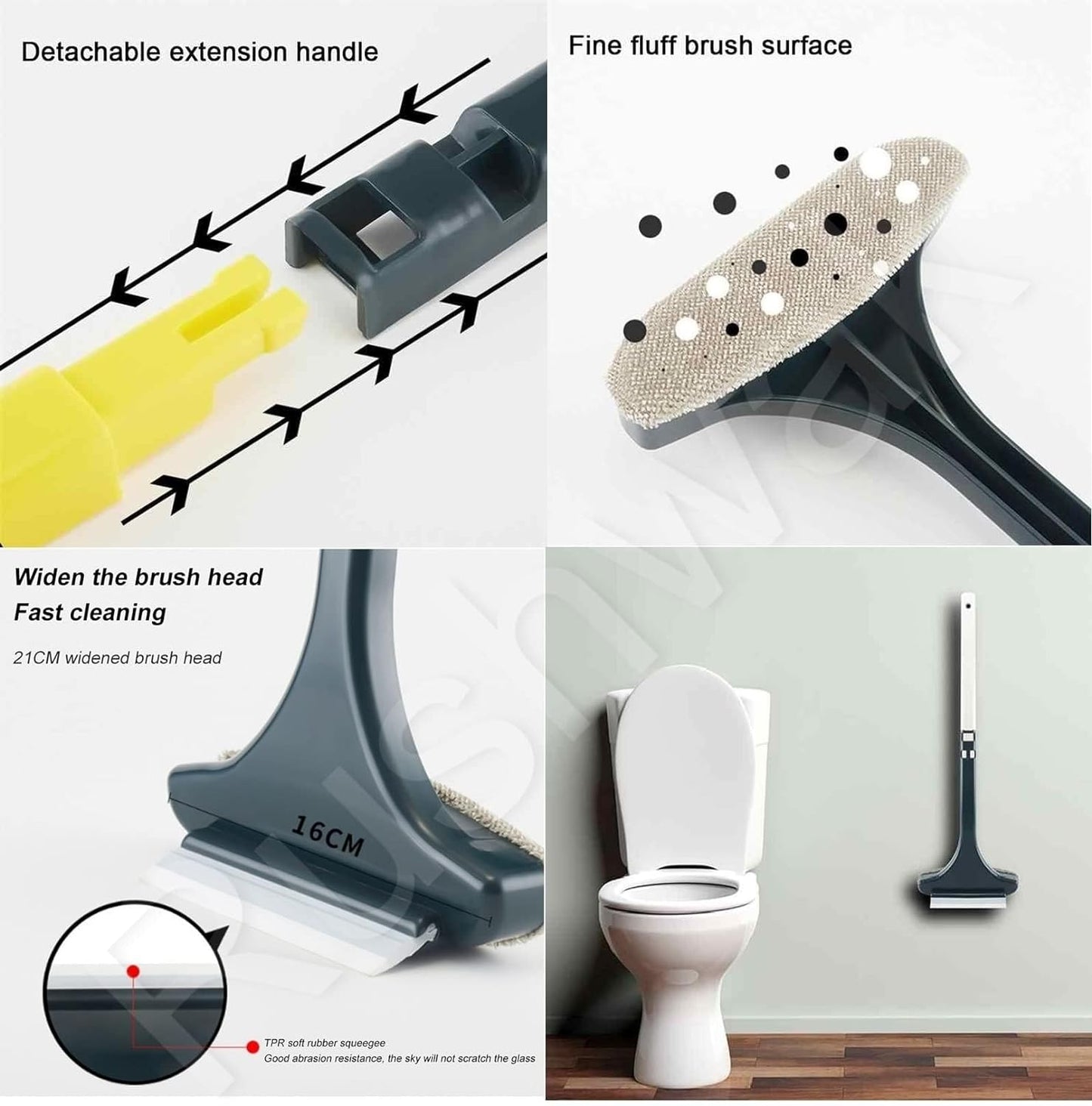 Multifunctional Screen Brush 2 in 1 Mesh Cleaning Brush & Wiper with Extended Handle Window Cleaning Brush Net Cleaner Double-Sided Window Cleaner Window Mesh Cleaner, Multi Color