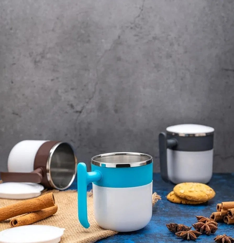 Pop Mug Unbreakable Tea & Coffee Milk Mug Inside Steel with Lid | Pop Mug 350ml
