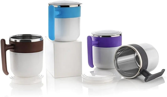 Pop Mug Unbreakable Tea & Coffee Milk Mug Inside Steel with Lid | Pop Mug 350ml