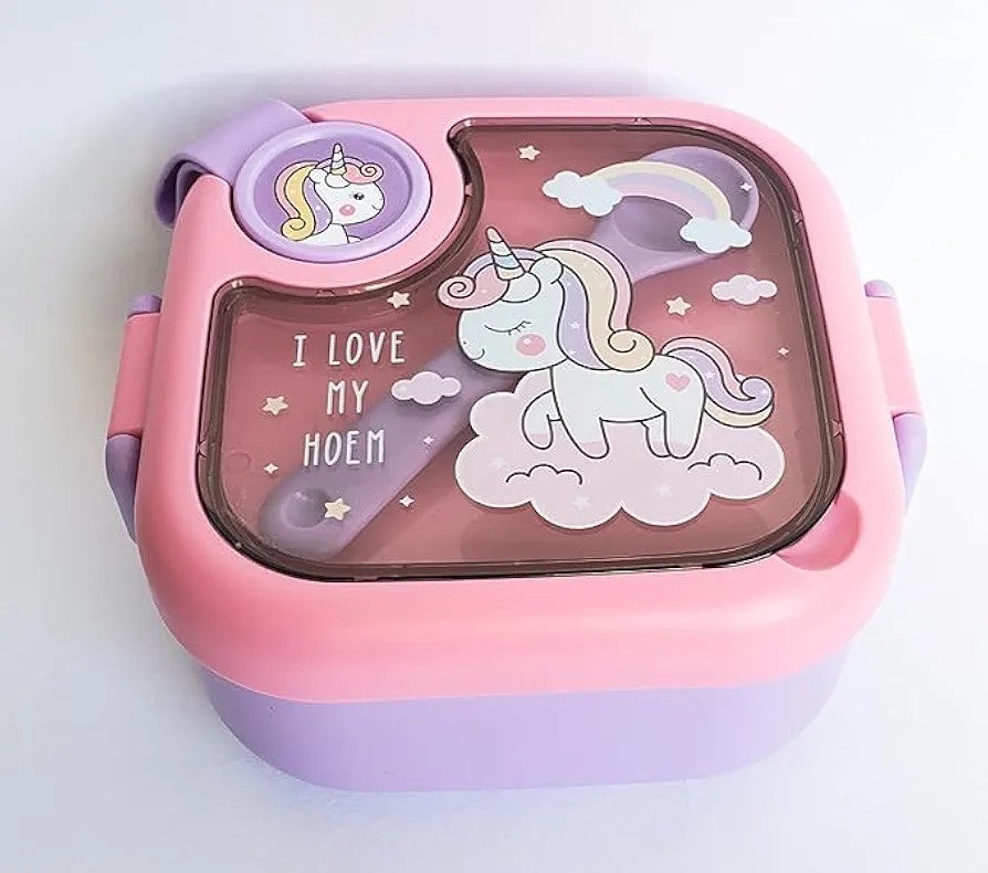 Cute Mini Stainless Steel Leak proof Lunch Box with spoon and scissor
