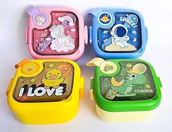 Cute Mini Stainless Steel Leak proof Lunch Box with spoon and scissor