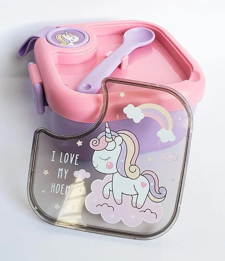 Cute Mini Stainless Steel Leak proof Lunch Box with spoon and scissor