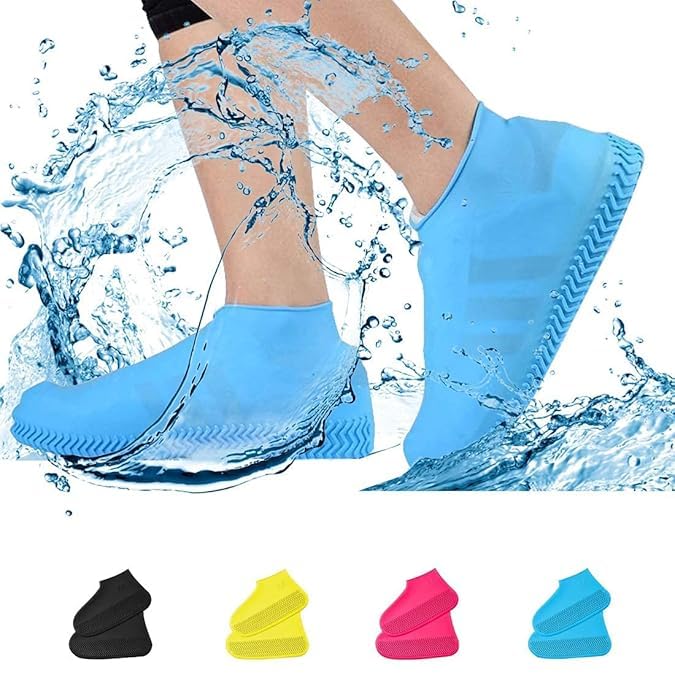 Antiskid Waterproof Shoe Covers Silicone Non-Slip, Anti-Sand and Portable Rain Boots Cover for Men Women Teens 1 Pair