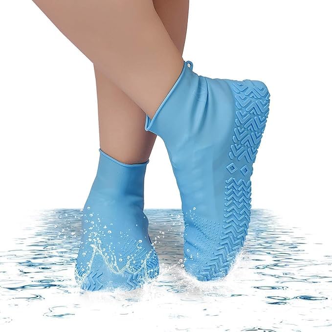 Antiskid Waterproof Shoe Covers Silicone Non-Slip, Anti-Sand and Portable Rain Boots Cover for Men Women Teens 1 Pair
