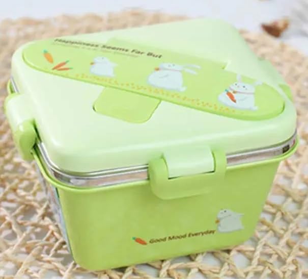 600 ML Cartoon Design Portable Leak-Proof, BPA-Free Dishwasher Safe Stainless Steel Bento Box with Spoon & Fork for Toddlers Preschoolers