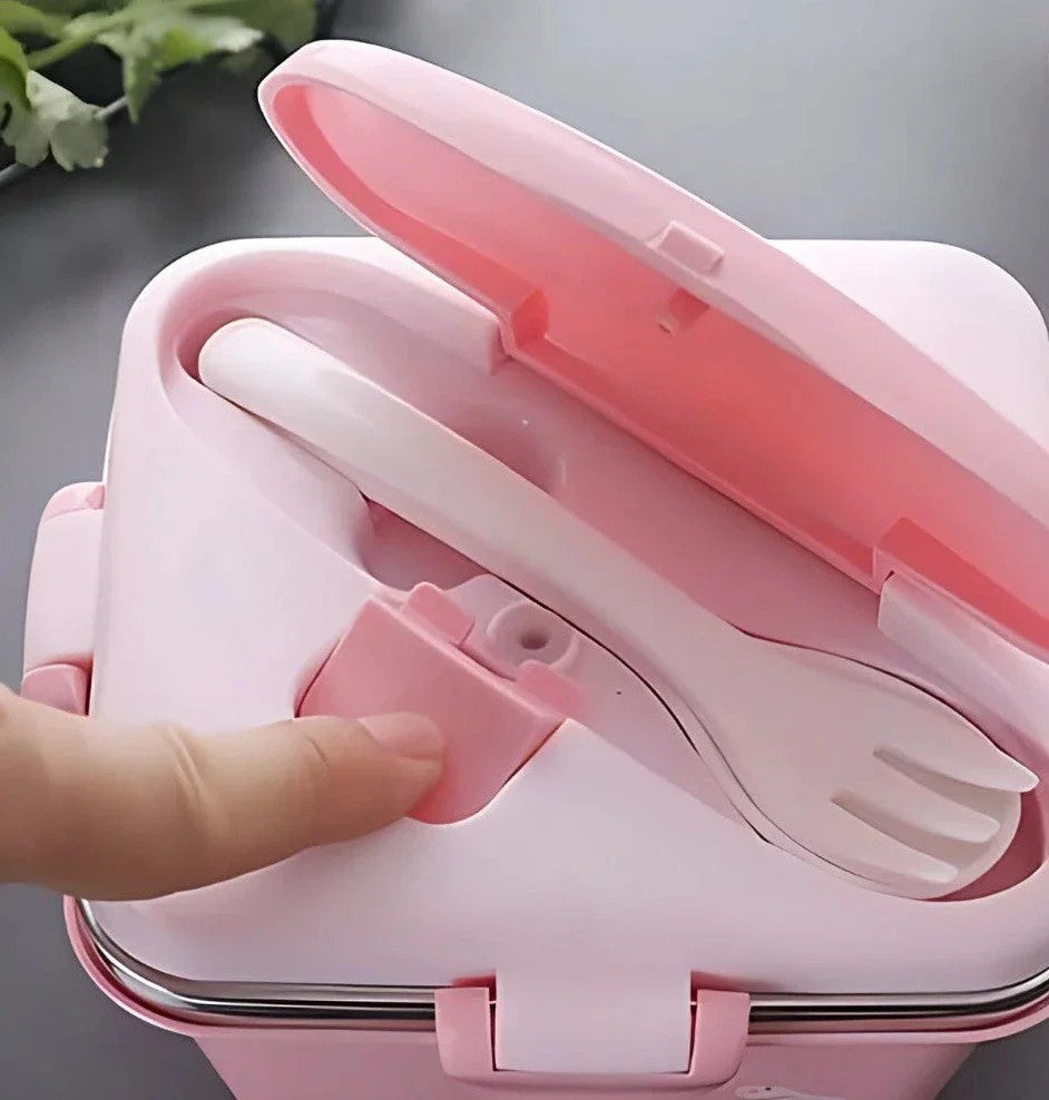 600 ML Cartoon Design Portable Leak-Proof, BPA-Free Dishwasher Safe Stainless Steel Bento Box with Spoon & Fork for Toddlers Preschoolers