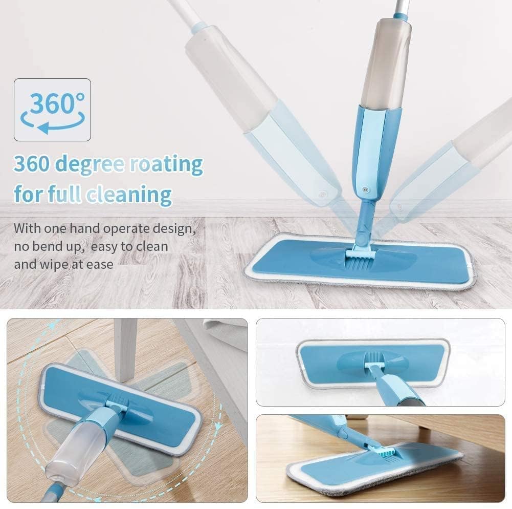 Stainless Steel Microfiber Floor Cleaning Spray Mop with Removable Washable Cleaning Pad and Integrated Water Spray Mechanism,360 Degree Easy Floor Cleaning DL80(Multicolour)