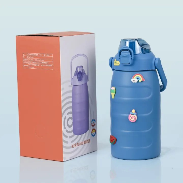 Premium Stainless Steel Insulated water bottle with decorative stickers 1000 ML