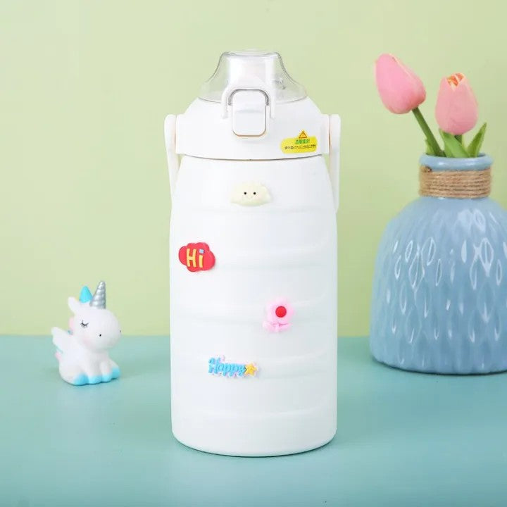 Premium Stainless Steel Insulated water bottle with decorative stickers 1000 ML