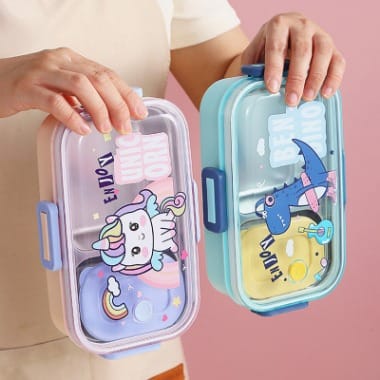 Leak Proof Stainless Steel Lunch Box 2 Compartment Tiffin Box 700ML with 100 ML Curry Bowl