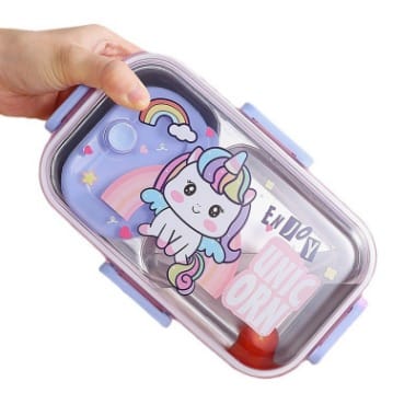 Leak Proof Stainless Steel Lunch Box 2 Compartment Tiffin Box 700ML with 100 ML Curry Bowl
