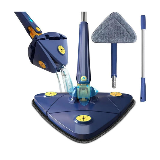 Triangle Mop 360 degree Rotating Floor Cleaner Mop with Stainless Steel Long Handle Push-Pull Squeezing Cleaning Mop Dry & Wet Mop for Floor Cleaning Mop for Home