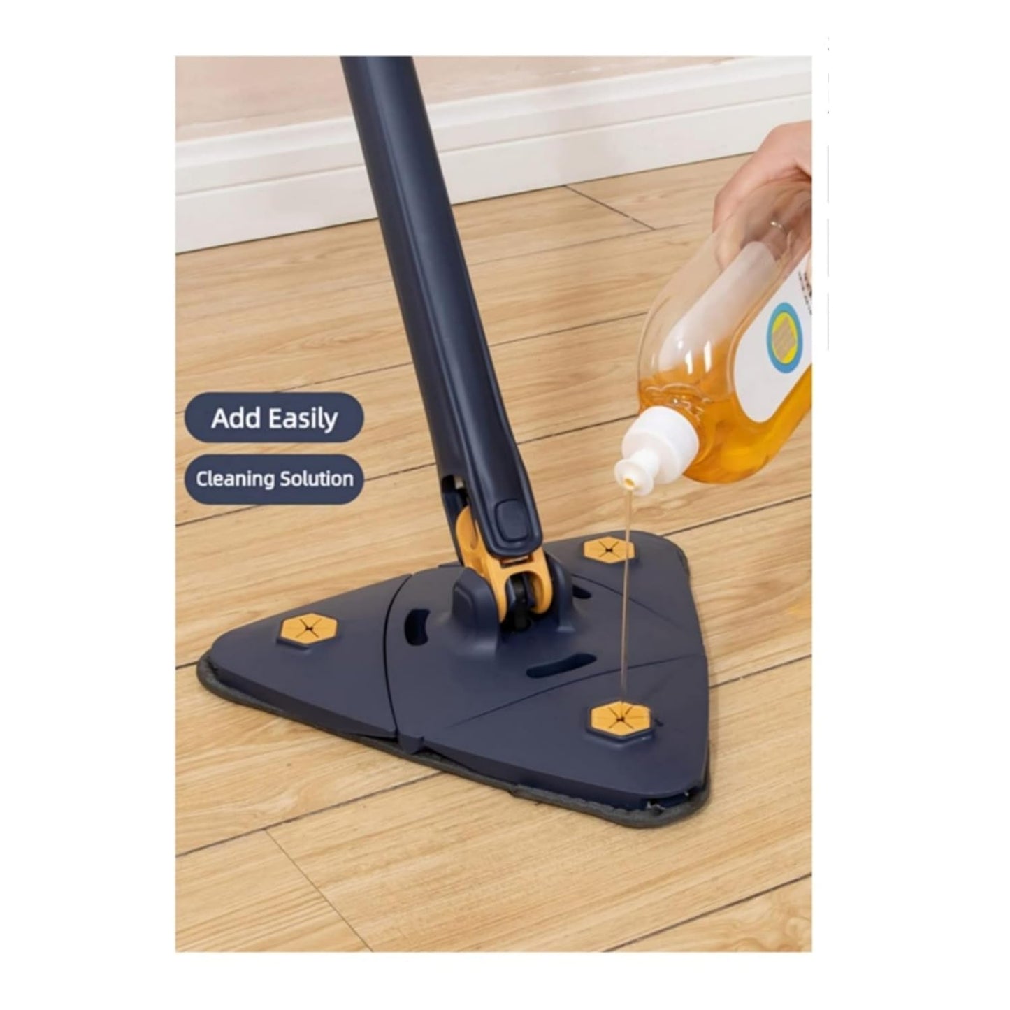 Triangle Mop 360 degree Rotating Floor Cleaner Mop with Stainless Steel Long Handle Push-Pull Squeezing Cleaning Mop Dry & Wet Mop for Floor Cleaning Mop for Home