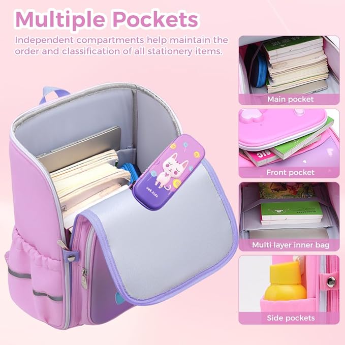Unicorn Backpack for Kids Girls Stylish Durable Water-Resistant Backpack Shoulder School Bags for Girls 16 inches