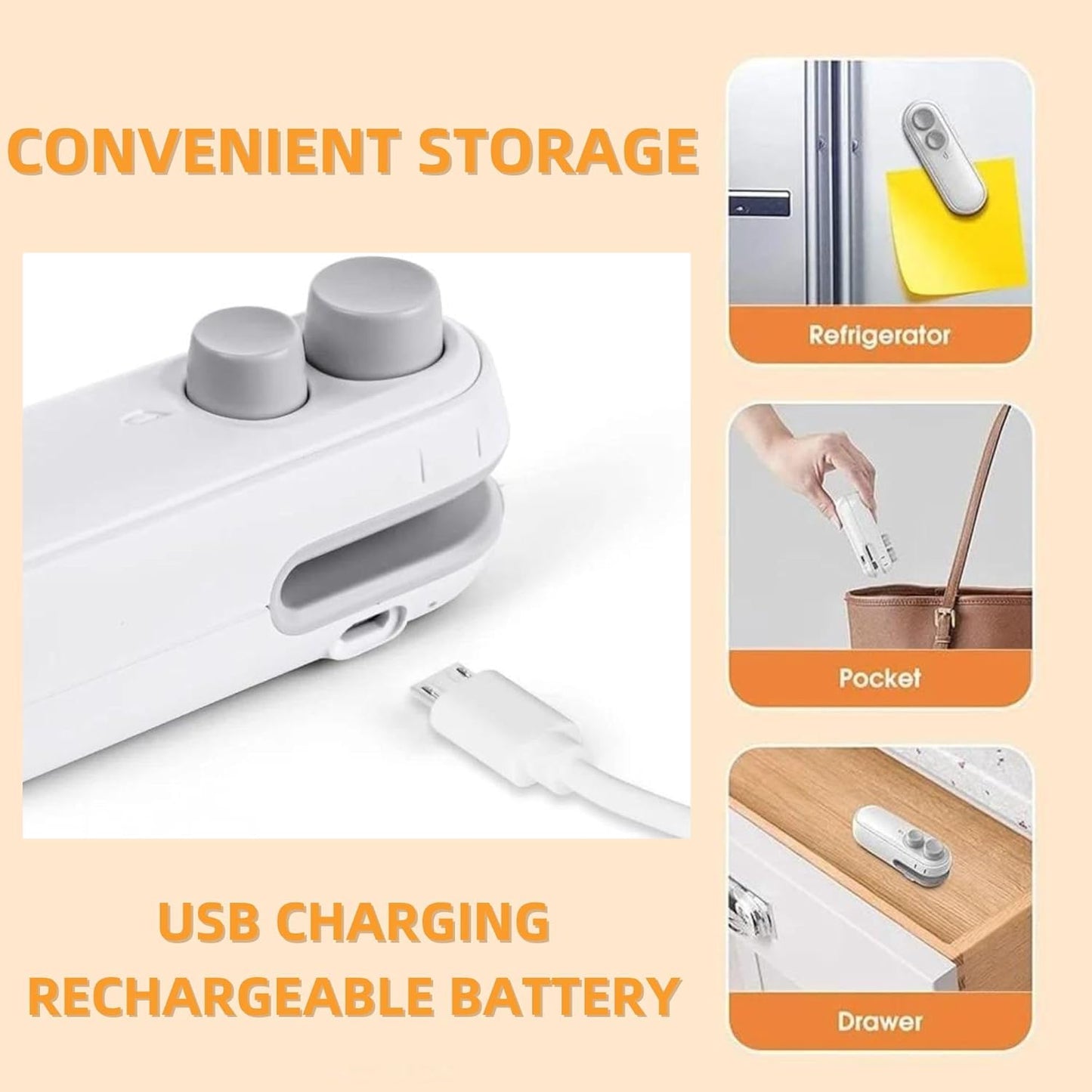 Premium Portable Mini Sealing Machine Vaccum Sealer and Cutter 2 in 1 Heat Seal Plastic Bag Sealing Packing Machine Packet Sealing Machine