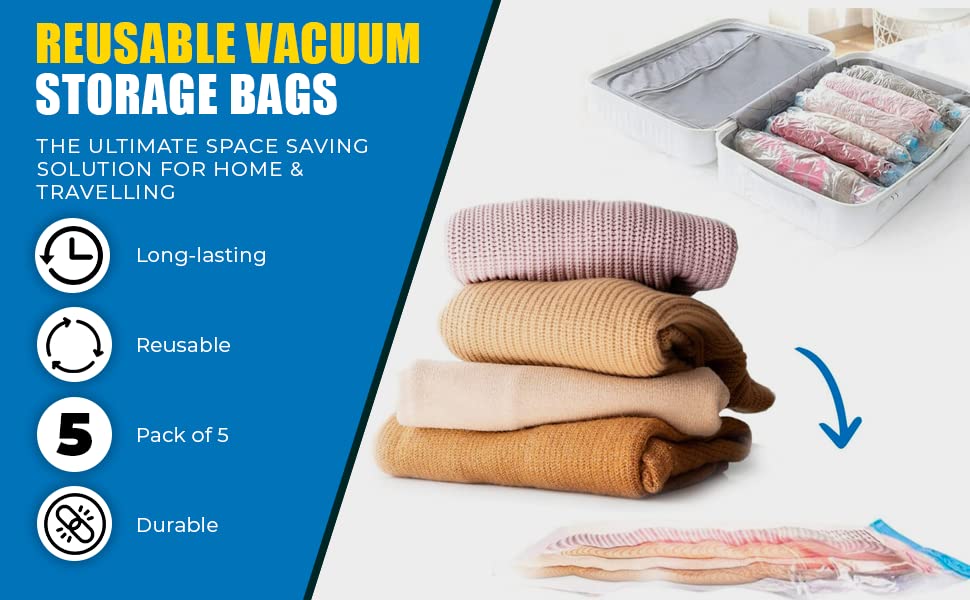 5-Vacuum Storage Bags-(2bags50*70cm,2bags60*80cm,1bag80*100cm)-vacuum bags for storage|vacuum bags for clothes with pump|cloth vacuum bag|vacuum storage bags with pump|