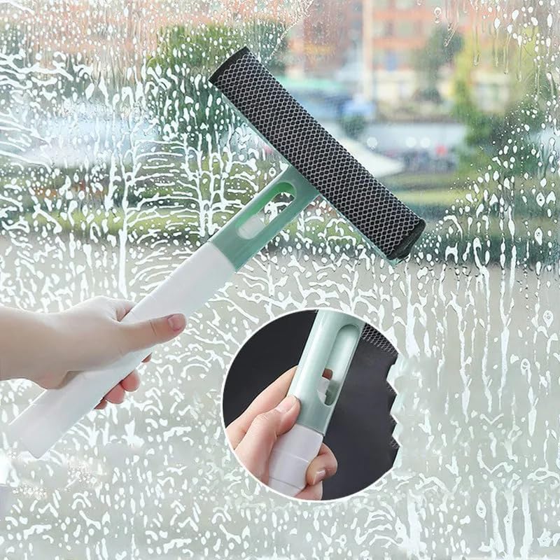 3 in 1 Window Glass Spray Wiper Brush for Home Window Cleaner Multifunctional Double-Sided Window Cleaner Brush & Wiper Sprayer Window Mirror Glass Wiper