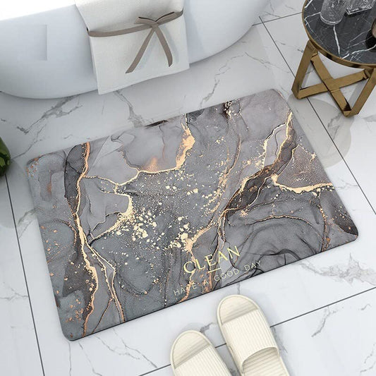 Non-Slip Bath Mat Instant Dry Bathroom Mat Quick Drying Carpet Super Absorbent Floor Memory Foam Bath Mat Anti-Slip Rug Bathroom Shower Mat