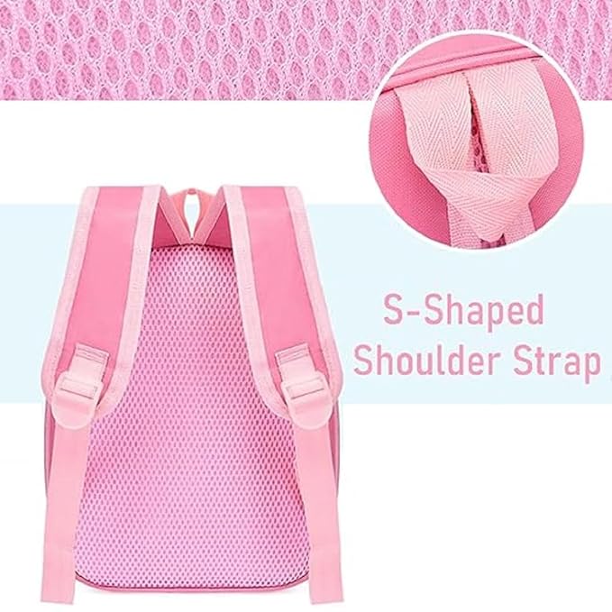 3D Embossed Unicorn School Bag for Girls/Unicorn Bag/Waterproof Backpack/Pony Bag for Girls/Picnic bag, Tuition bag, Unicorn Preschool Bag,Unicorn Shoulder Backpack (Color-Pink)