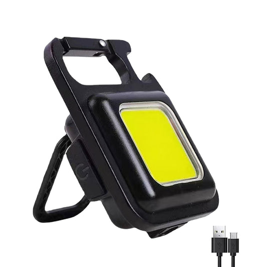 COB Keychain Light,Rechargeable Led Small Flashlight 500 Lumens Bright 4 Light Modes Pocket Emergency Work Light with Corkscrew & Magnet Base for Indoor Outdoor Use
