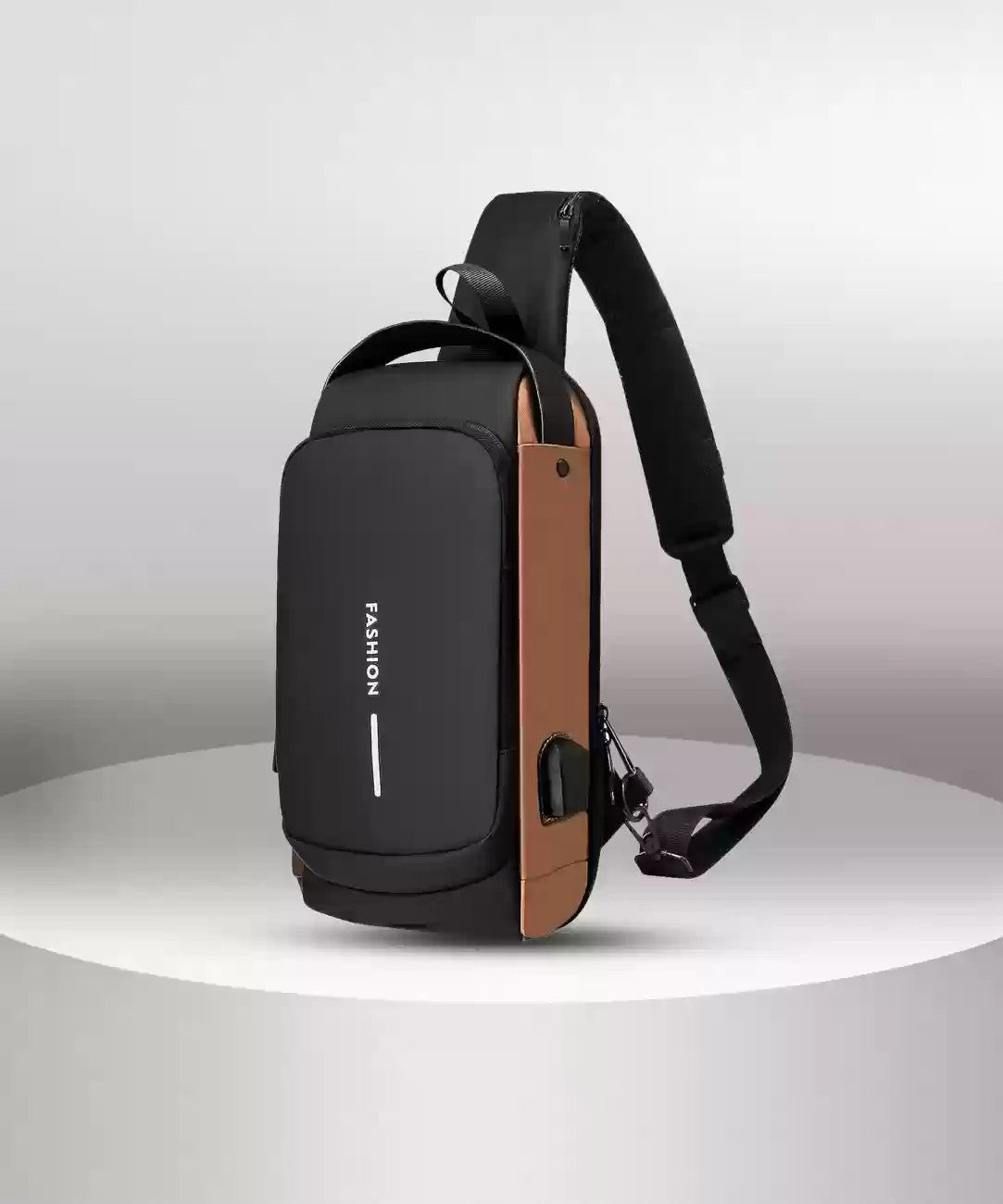 Sling Bag Business Men Bag Chest Crossbody Bags with USB Charging Port Waterproof Small Backpack for Outdoor Work Hiking Running Sport Travel Bag Shoulder Bag