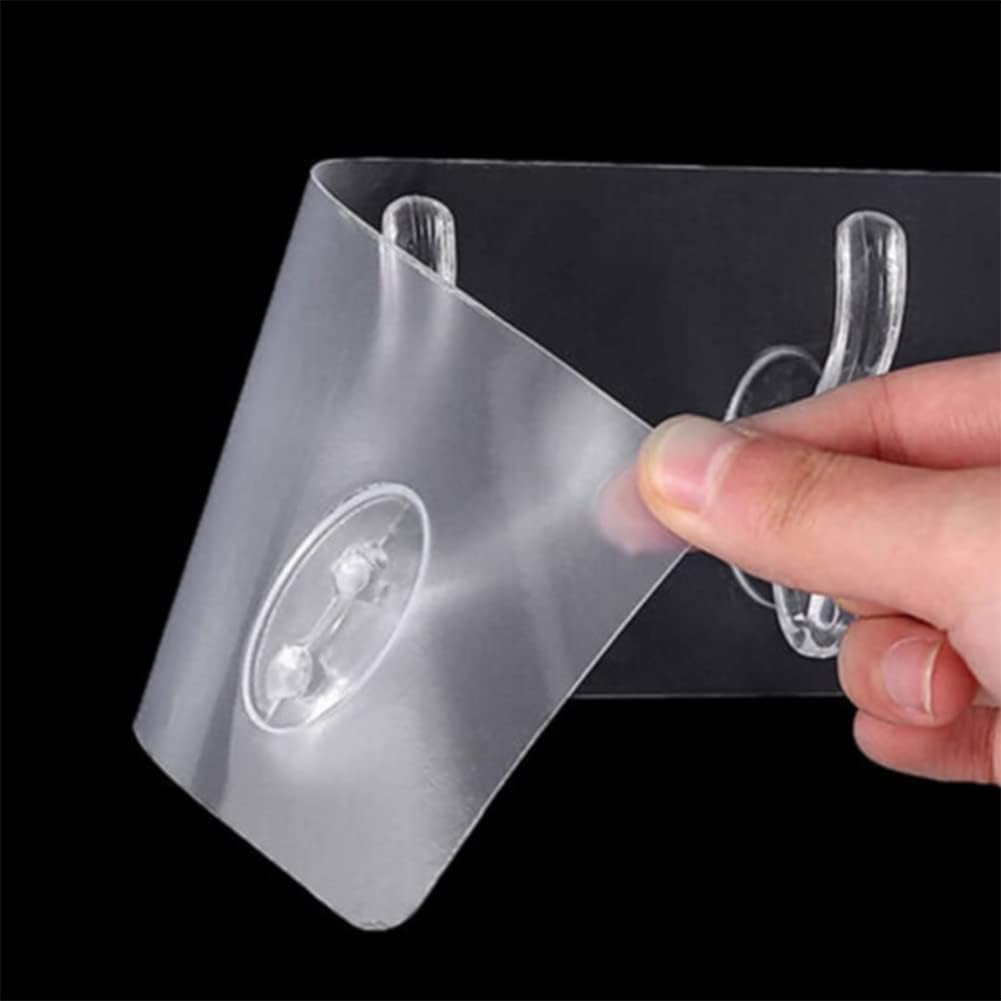 Wall Hanger Hooks for Cloth Hanger for Wall Strong Self Adhesive Magic Sticker for Kitchen Hangers and Hooks, Home, Bathroom, Bedroom, Door Sticker Hooks for Walls (Pack of 1, 6 Hook Strip)