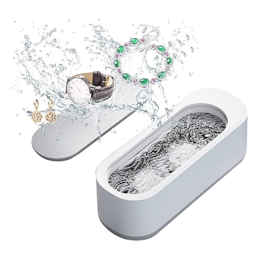 Ultrasonic Jewelry Cleaner, 45KHz Portable and Professional Jewelry Washer for Glasses, Necklaces, Makeup Brush, Rings, Watch Strap, Earrings